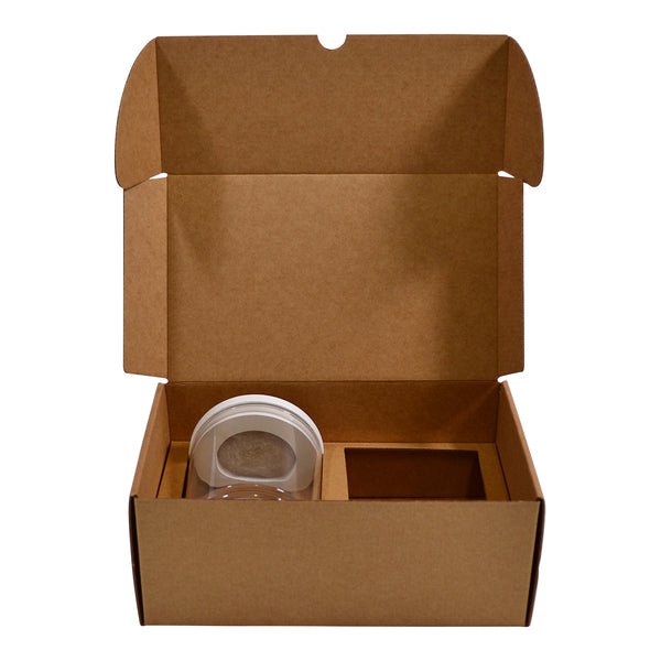 SAMPLE - Candle 2 Oxford/Cambridge Jar Pack Extra Large Wood with Insert - Kraft Brown - PackQueen