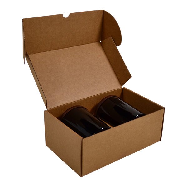 SAMPLE - Candle 2 Oxford/Cambridge Jar Pack Large Wood with Insert - Kraft Brown - PackQueen