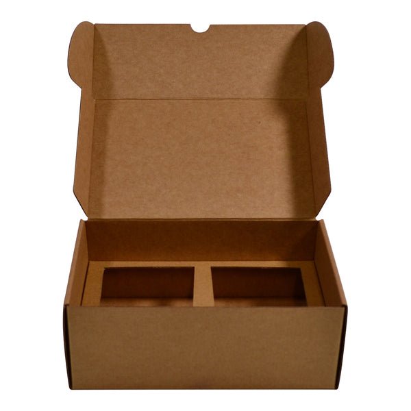 SAMPLE - Candle 2 Oxford/Cambridge Jar Pack Large Wood with Insert - Kraft Brown - PackQueen