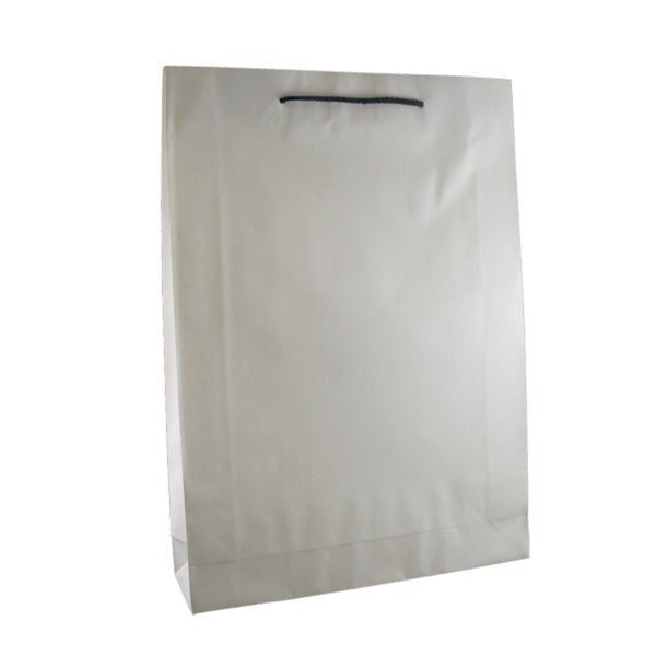 SAMPLE - Deluxe White Kraft Paper Gift Bag Medium - PackQueen