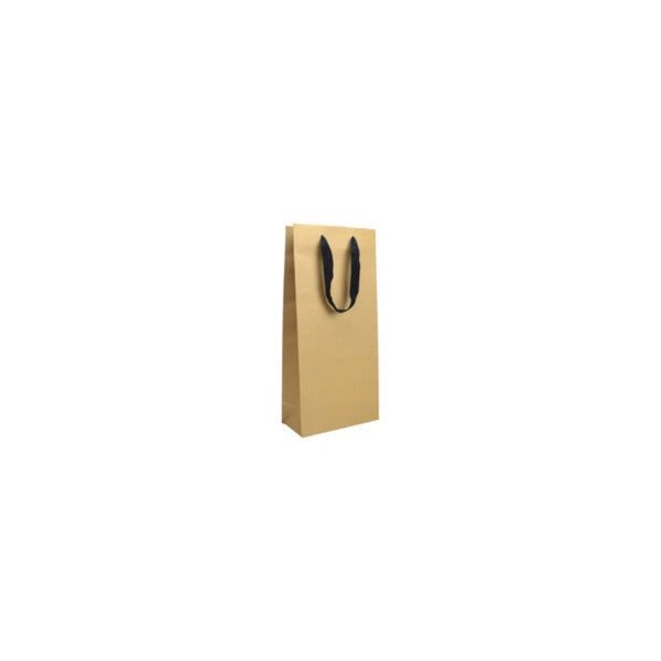 SAMPLE - Double Deluxe - Paper Wine Bag Kraft Brown - PackQueen