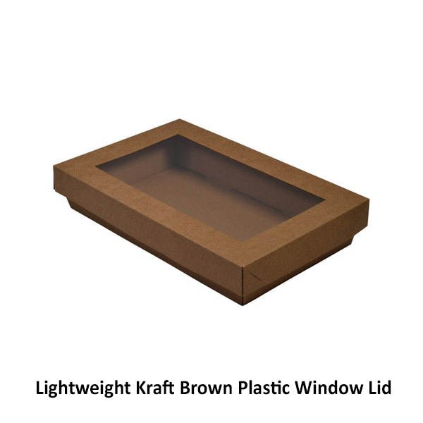 SAMPLE - E Flute - 50mm High Small Rectangle Catering Tray - Kraft Brown (lid sold separately) - PackQueen
