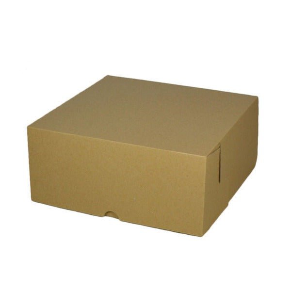SAMPLE - E Flute - Cardboard Cake Box 11 x 11 x 5 inches - Kraft Brown - PackQueen