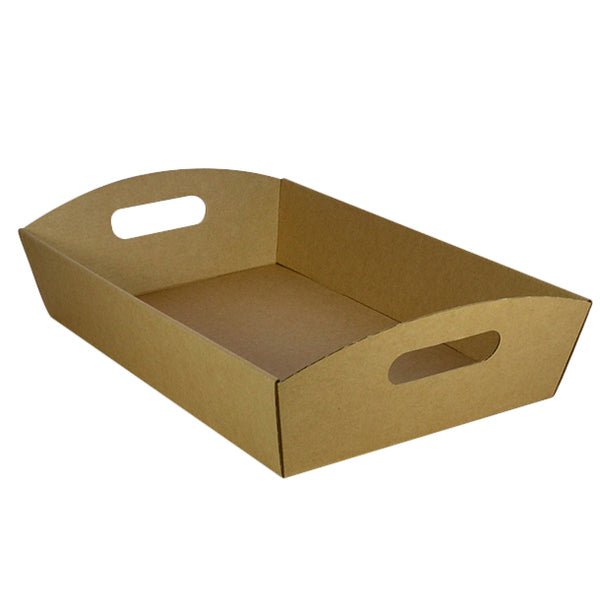 SAMPLE - E Flute - Large Cardboard Hamper Tray - Kraft Brown - PackQueen
