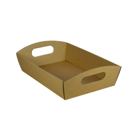 SAMPLE - E Flute - Small Cardboard Hamper Tray - Kraft Brown - PackQueen