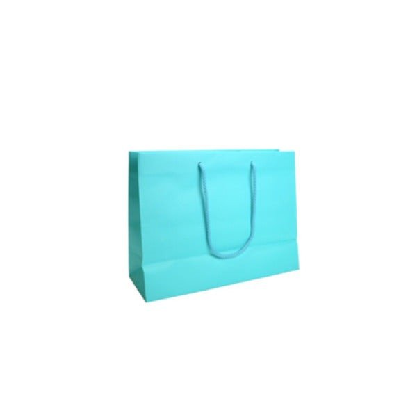 SAMPLE - Medium - Matt Aqua Laminated European Gift Bag - PackQueen