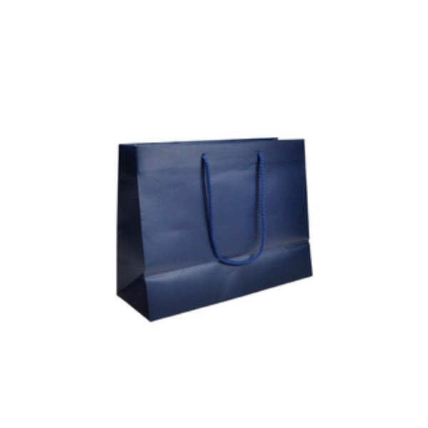SAMPLE - Medium - Matt Navy Laminated European Gift Bag - PackQueen