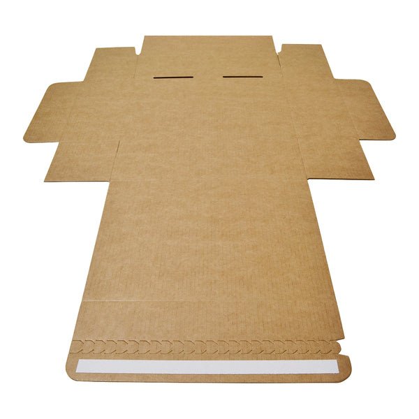 SAMPLE One Piece Postage & Mailing Box 27279 with Peal & Seal Single Tape - Kraft Brown - PackQueen