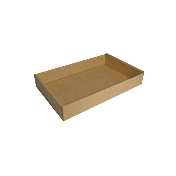 SAMPLE - Small Cardboard Self Locking Food Tray - Kraft Brown - PackQueen