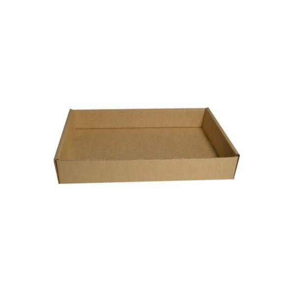 SAMPLE - Small Cardboard Self Locking Food Tray - Kraft Brown - PackQueen