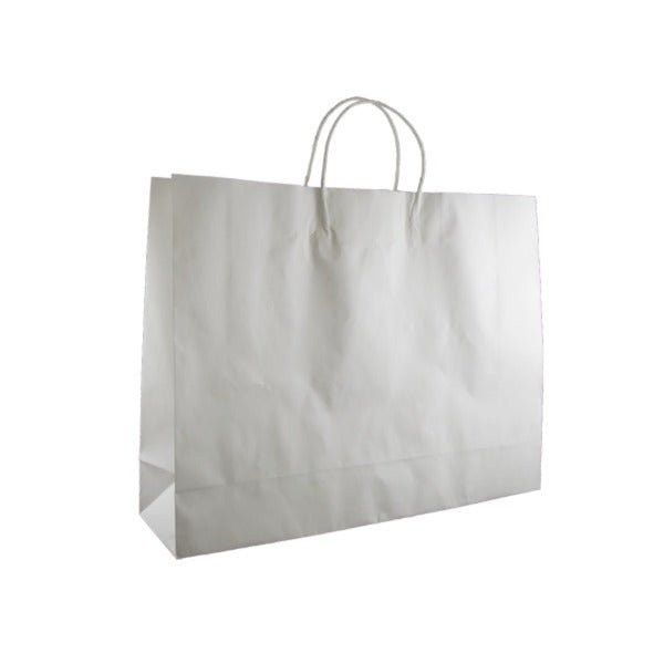 SAMPLE - White Kraft Paper Gift Bag Boutique - PackQueen