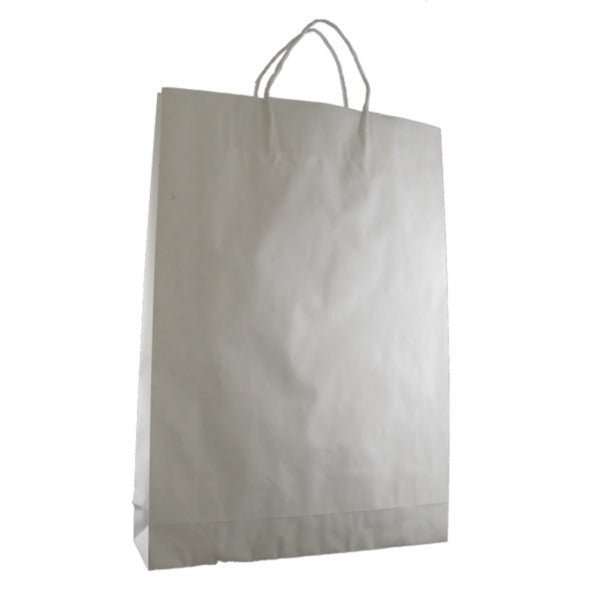 SAMPLE - White Kraft Paper Gift Bag Medium - PackQueen