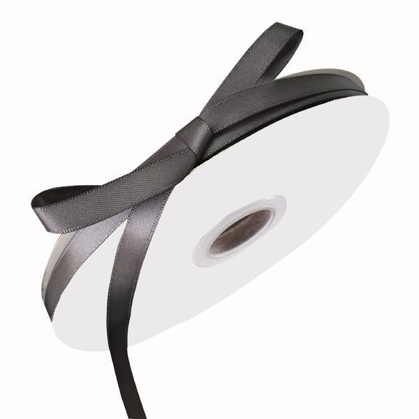 Satin Ribbon (10mm x 90metres) - Charcoal - PackQueen