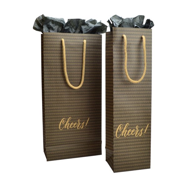 Single Cheers - Paper Wine Kraft Bag - 100 PACK - PackQueen