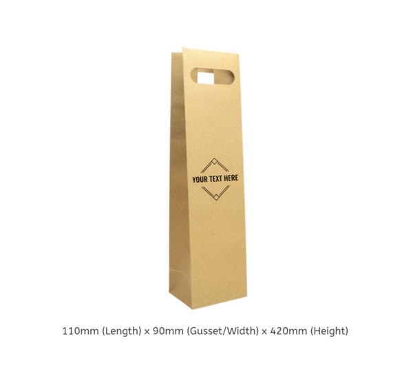Single DC - Paper Wine Bag Kraft Brown - 100 PACK - PackQueen