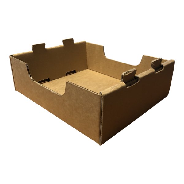 Small Heavy Duty Storage Box - Stackable Cardboard Catering and Storage Tray (One Piece Self Locking) - PackQueen