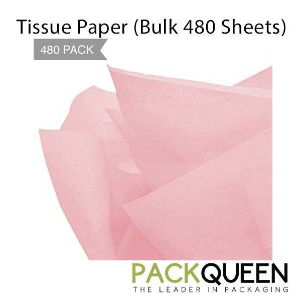 Soft Pink Tissue Paper - 500 x 750mm (Bulk 480 Sheets) - PackQueen