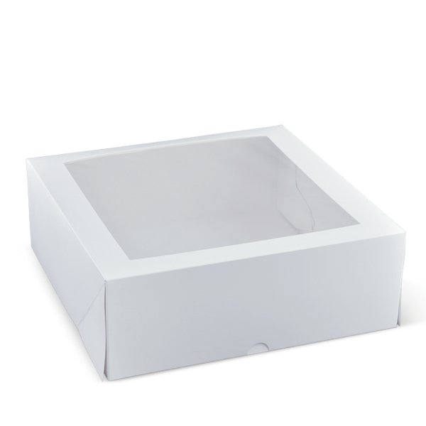 Square 11 Window Patisserie Box 100PK - White - PackQueen