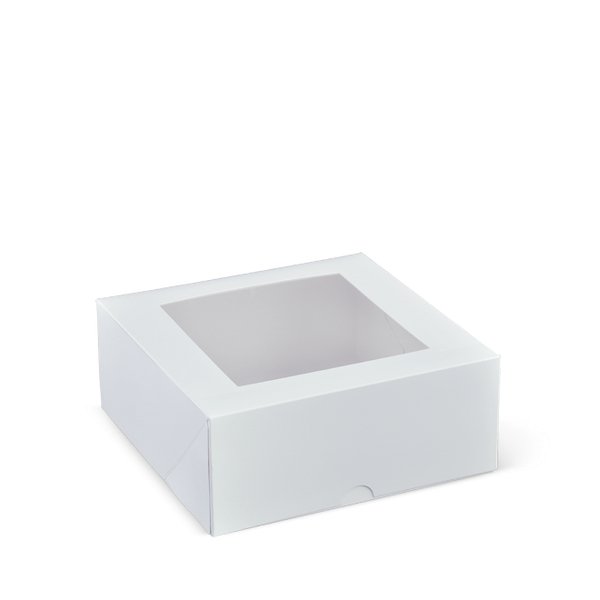 Square 7 Window Patisserie Box 200PK - White - PackQueen