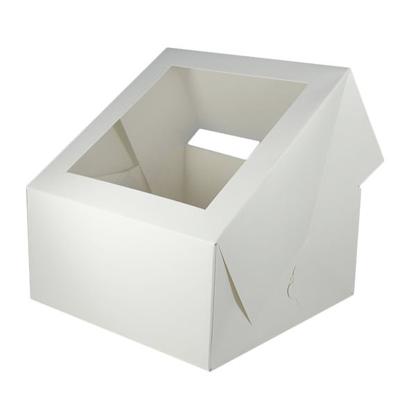 Square 9 (Deep) Window Patisserie Box 100PK - White - PackQueen