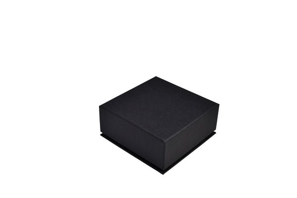 Square Rigid Linen Jewellery Box - Charcoal Black - PackQueen