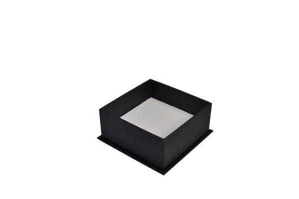 Square Rigid Linen Jewellery Box - Charcoal Black - PackQueen