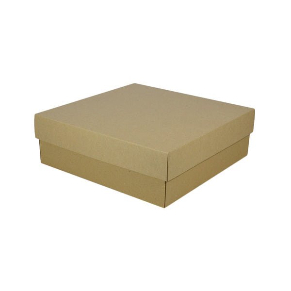 Two Piece 300mm Square Cardboard Gift Box - 100mm High - PackQueen