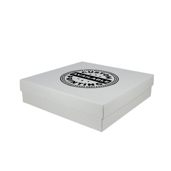 Two Piece 400mm Square Cardboard Gift Box - 100mm High - PackQueen