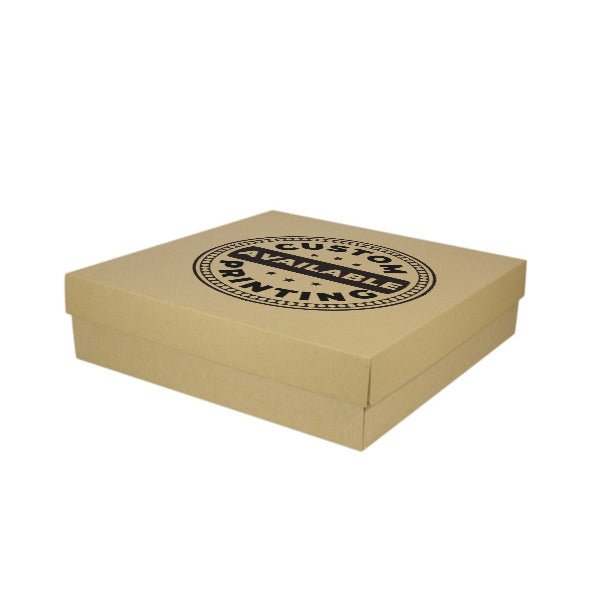 Two Piece 400mm Square Cardboard Gift Box - 100mm High - PackQueen